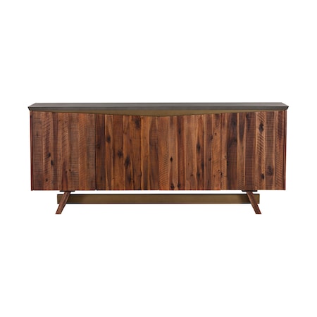 Armen Living Picadilly 4 Door Sideboard Buffet in Acacia Wood and Concrete LCPJBUCC